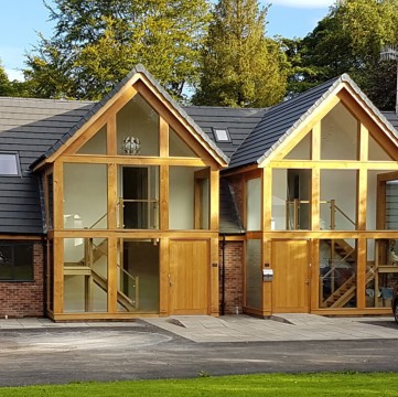 Impressive oak-framed  residential exterior