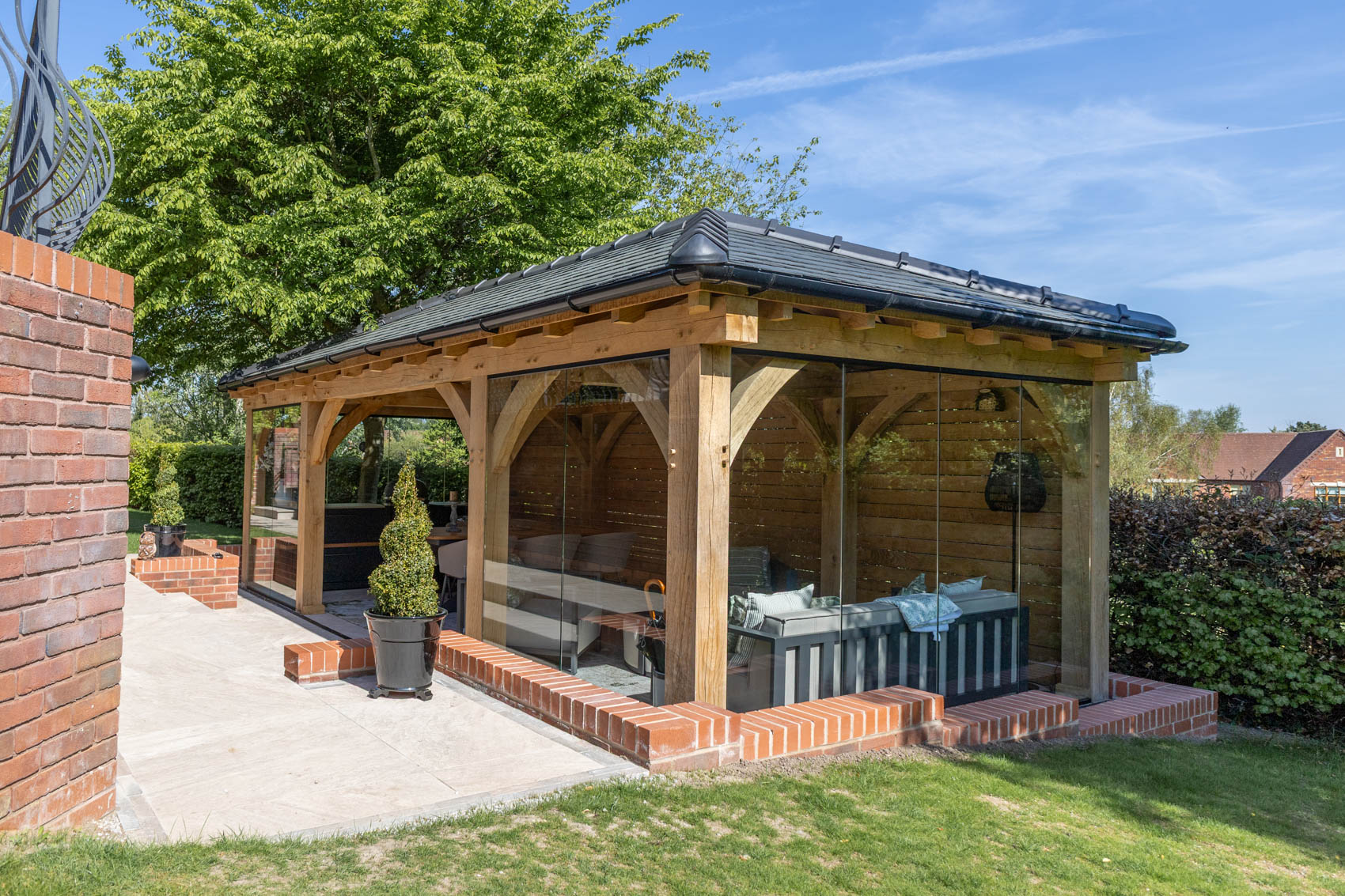 Multi-Purpose Oak Outdoor Gazebo