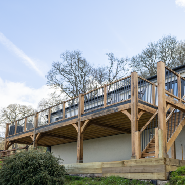 Bespoke Oak Balcony & Carport with Panoramic Views