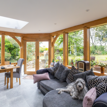 Self Build Oak Orangery for Open Plan Living
